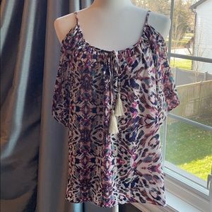 Veronica M cold shoulder short sleeved blouse